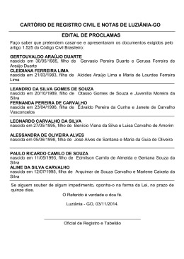 edital de proclamas cart&oacute;rio de registro civil e notas de luzi&acirc;nia-go