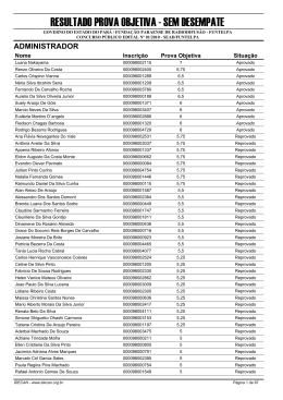 RESULTADO PROVA OBJETIVA - SEM DESEMPATE