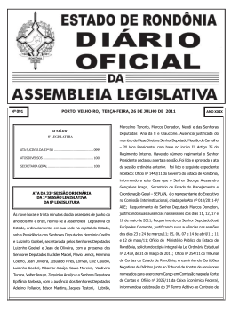 DIÁRIO DA ALE-RO - Assembleia Legislativa