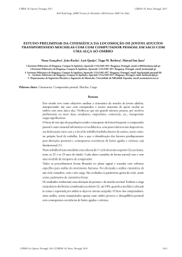 estudo preliminar da cinem«tica da locomoção de jovens adultos