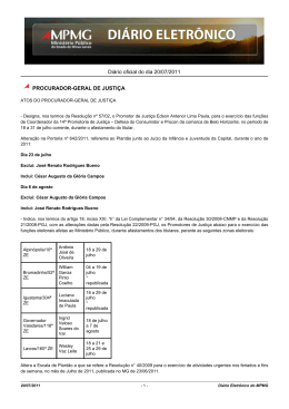 Di&aacute;rio oficial do dia 20/07/2011 PROCURADOR
