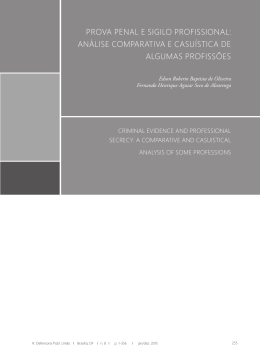prova penal e sigilo profissional