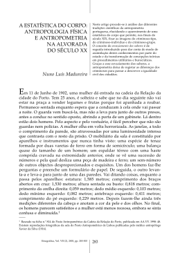 A ESTAT&Iacute;STICA DO CORPO: ANTROPOLOGIA F&Iacute;SICA E
