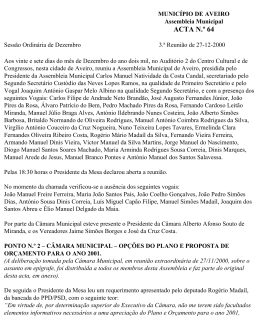 Sess&atilde;o Ordin&aacute;ria de Dezembro