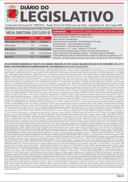 DI&Aacute;RIO DO LEGISLATIVO