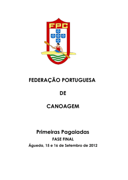 Primeiras Pagaiadas - Federação Portuguesa de Canoagem