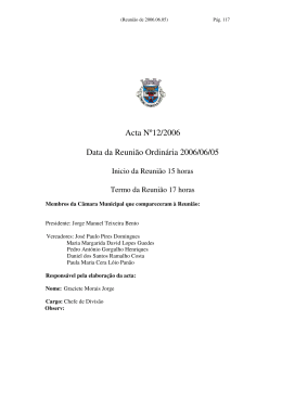 Acta Nº12/2006 Data da Reunião Ordinária 2006/06/05