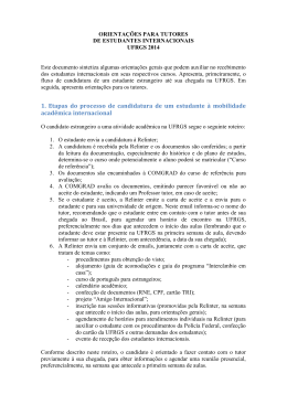 1. Etapas do processo de candidatura de um estudante &agrave;