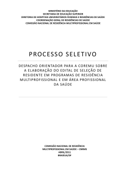 Despacho Orientador para elabora&ccedil;&atilde;o do edital de sele&ccedil;&atilde;o