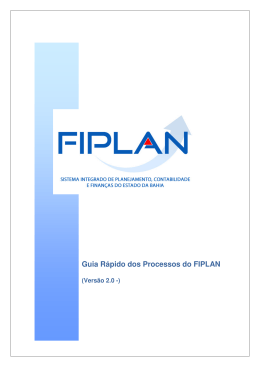 Guia Rápido dos Processos do FIPLAN - Versão 2.0