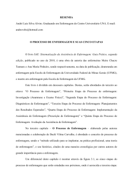 RESENHA Andr&eacute; Luiz Silva Alvim. Graduando em Enfermagem do