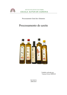 Processamento do azeite