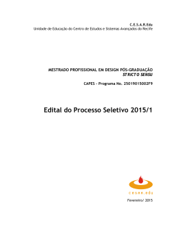 Edital do Processo Seletivo 2015/1