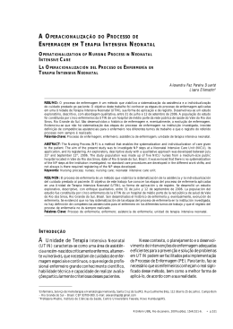 A Unidade de Terapia Intensiva Neonatal