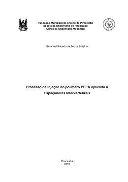 Processo de inje&ccedil;&atilde;o do pol&iacute;mero PEEK aplicado a