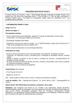 Anexo I - Descritivo do Processo Seletivo Para Motorista