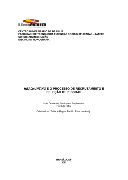 HEADHUNTING E O PROCESSO DE RECRUTAMENTO