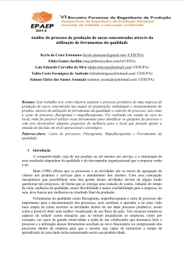 An&aacute;lise do processo de produ&ccedil;&atilde;o de sucos concentrados