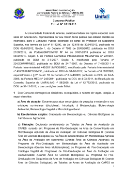 Edital n&ordm; 081/2013: &Aacute;rea de atua&ccedil;&atilde;o