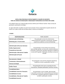 edital para processo de recrutamento e sele&ccedil;&atilde;o de docentes para