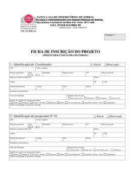 FICHA DE INSCRI&Ccedil;&Atilde;O DO PROJETO