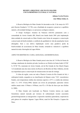 RESERVA BIOL&Oacute;GICA DO MATO GRANDE: