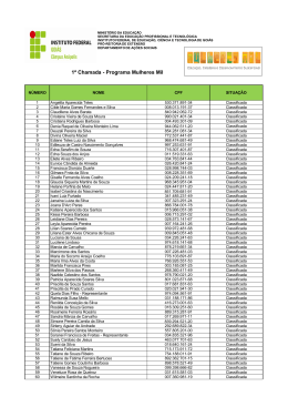 1ª Chamada - Programa Mulheres Mil