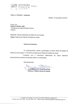Edital de Convoca&ccedil;&atilde;o n&ordm; 001/2015 - Defensoria P&uacute;blica do Estado