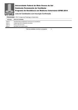 Residência em Medicina Veterinária UFMS 2014