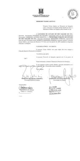 PRIMEIRO TERMO ADITIVO Primeiro Termo Aditivo ao Protocolo de