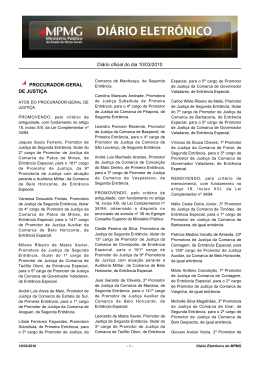 Di&aacute;rio oficial do dia 10/03/2010 PROCURADOR