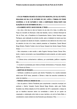 ACTA N&ordm; 1 - C&acirc;mara Municipal de Vila do Porto
