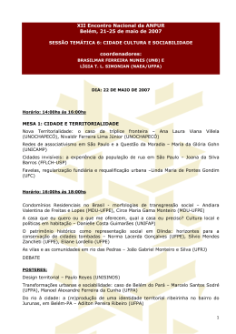 ST 6 – Cidade, cultura e sociabilidade