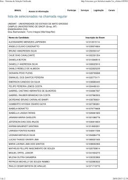 Resultado da chamada regular Sisu