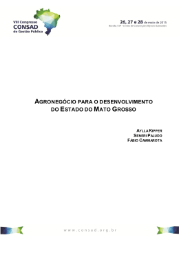agroneg&oacute;cio para o desenvolvimento do estado do mato grosso