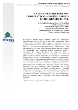 an&aacute;lise da estrutura das cooperativas agroindustriais do