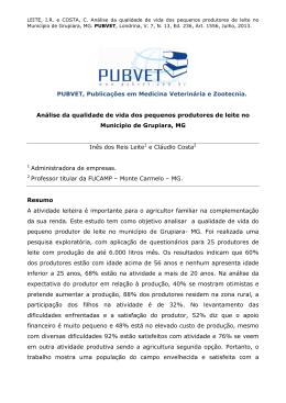 An&aacute;lise da qualidade de vida dos pequenos produtores