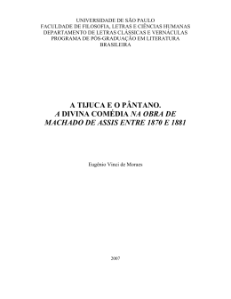 a tijuca e o p&acirc;ntano. a divina com&eacute;dia na obra de machado de assis