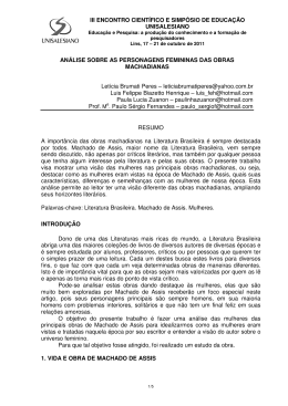 an&aacute;lise sobre as personagens femininas das obras