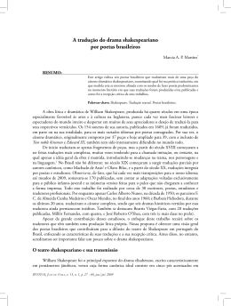 A tradução do drama shakespeariano por poetas brasileiros