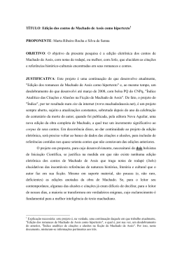 Edi&ccedil;&atilde;o dos contos de Machado de Assis como hipertexto