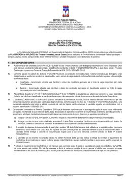 Edital convoca&ccedil;&atilde;o para a pr&eacute;-matr&iacute;cula - Copeve