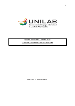 Curso: Bacharelado em Humanidades