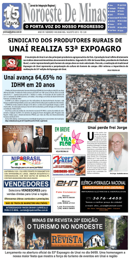 unaí realiza 53ª expoagro - Jornal Noroeste de Minas