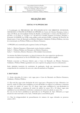 EDITAL Sele&ccedil;&atilde;o_ 2015 - CCHLA - Universidade Federal da Para&iacute;ba