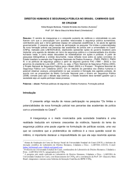 DIREITOS HUMANOS E SEGURAN&Ccedil;A P&Uacute;BLICA NO BRASIL