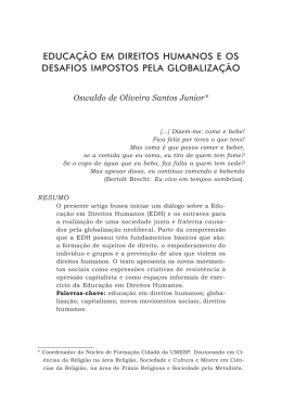 educa&ccedil;&atilde;o em direitos humanos e os desafios impostos pela