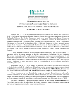 11 Confer&ecirc;ncia Nacional de Direitos Humanos