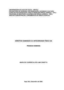direitos humanos e a integridade f&iacute;sica da pessoa