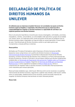 declaração de política de direitos humanos da unilever